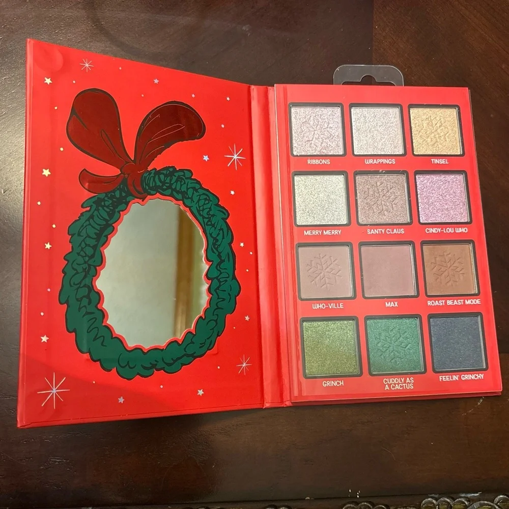 The Grinch Red Glitter Eyeshadow Palette by Taste Beauty